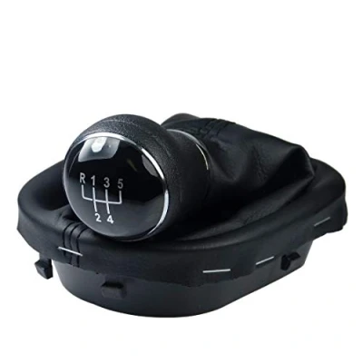 Abbildung von L&amp;P A263 4 Schaltsack Schaltmanschette Schwarz Schaltknauf 5 Gang kompatibel mit VW Touran 1T Caddy III 3 Rahmen Knauf Komplettset Plug Play Ersatzteil für 1T0711113 2K0711113 1T0711456