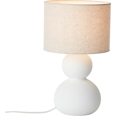 Abbildung von LeGer Home by Lena Gercke Tischleuchte »Malu«, 1 flammig, Leuchtmittel E27 ohne Leuchtmittel, max. 40W, Leinenschirm, Keramik, Höhe: 37,5 cm, Ø 22 cm