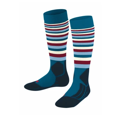 Abbildung von Falke SK2 Stripes KIDS Skiing Mediumstrong Cushioned Antiblister Functional Sports Socks Socken Petrol für Kinder, Größe: 27/30,