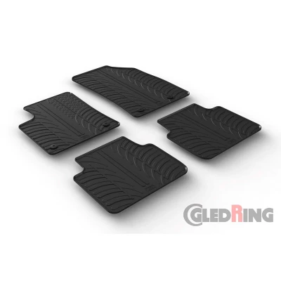 Abbildung von Gledring 0096 Fußmattensatz Gummi vorne und hinten 4 schwarz 750mm 550mm OPEL: Crossland X