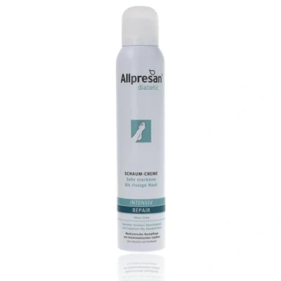Abbildung von Allpresan diabetic INTENSIV + REPAIR ohne Urea Schaum Creme bei Diabetes mellitus für sehr trockene bis rissige Fußhaut 200 ml