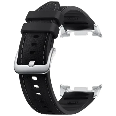 Abbildung von Original Hybrid Vegan Leather Band für das Galaxy Watch 8 S/M/L Black Armband Kunstleder Samsung Originele Schwarz