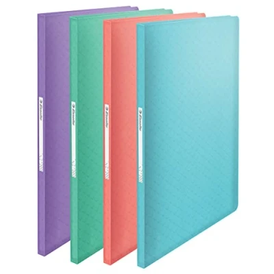 Abbildung von Esselte A4 Sichtbuch mit 60 Einsteckfächern, für 120 Blatt, zum Präsentieren, Aufbewahren oder zur Schreibtischorganisation, Prägemuster, Colour&#039;Breeze Serie, Mehrfarbig, 626234