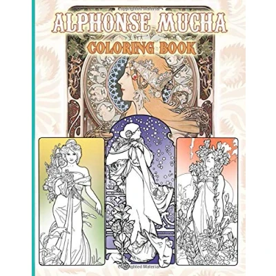 Abbildung von Alphonse Mucha Coloring Book: Awesome Illustrations Books For Adults Unofficial Unique Edition