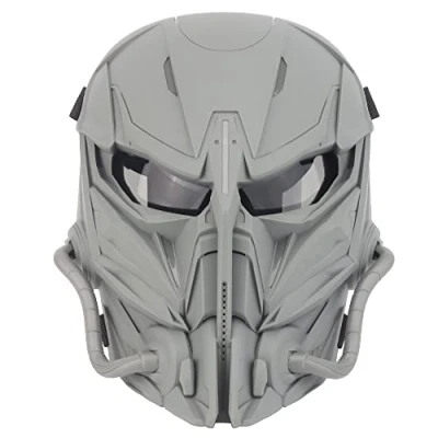 Abbildung von Taktische Airsoft Maske, Grau Lens Full Face Skull Paintball Schutzmaske für Cs Wargame Halloween Cosplay Kostüm Party (Grey)