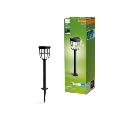 Abbildung von Philips Outdoor Ultra Efficient Solar Radii Sockelleuchte Spiess 1.3W, Linkable Sensor, 3000 Kelvin, schwarz