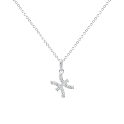 Abbildung von Amberta Damen Kette Sternzeichen mit Zirkonia aus 925 Sterlingsilber Halskette Silber Sternzeichen: Fische
