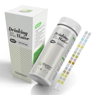 Abbildung von TESPERT Wassertester Trinkwasser 125 x 16 in1 Wasserteststreifen für Schnelltest Einfache Überprüfung der Wasserqualität mit Härte, Blei, Eisen, Kupfer