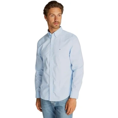 Abbildung von Tommy Hilfiger Herren Hemd Flex Poplin Polka Dot Regular Fit, Blau (Sweet Blue / White Dot), 3XL
