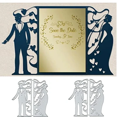 Abbildung von Spitzen Herz, Hochzeit, Metall, Stanzformen für Kartenherstellung, Brautpaar, Karten, Stanzformen, DIY, Scrapbooking, Album, dekoratives Prägepapier, Kartenkunsthandwerk