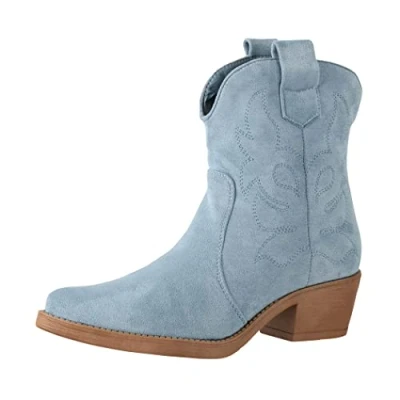 Abbildung von Elara Cowboy/Bikerstiefelette, Damen, Größe: 40, Blau madrid Schuhe
