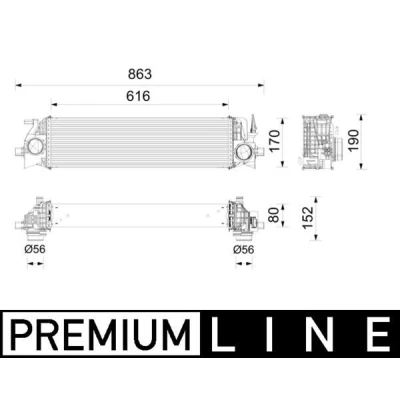 Abbildung von MAHLE ORIGINAL CI 736 000P Ladeluftkühler