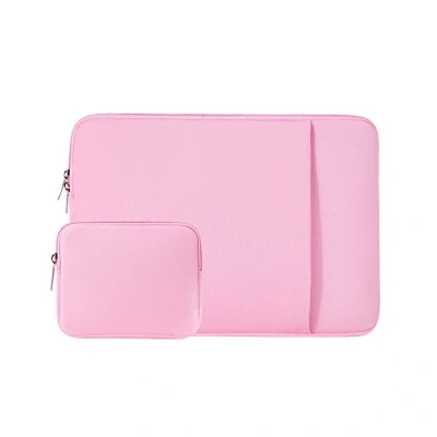 Abbildung von RAINYEAR 14 Zoll Laptop Hülle Laptophülle Schutzhülle Abdeckung Sleeve Case Laptoptasche mit Fronttasche &amp; Zubehör Tasche Kompatibel für Notebook Chromebook Tablet Computer(Rosa)