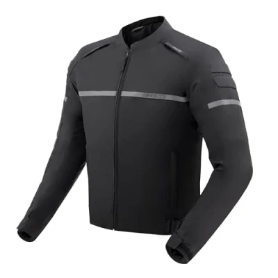 Abbildung von OZONE MOTO Rider Motorradjacke Herren Textil Ellbogen und Schulterprotektoren Stufe 1 Rückenprotektortasche Abnehmbar Wasserdichtes Thermofutter 3 Belüftungskanäle