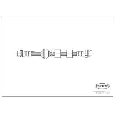 Abbildung von CORTECO 19026875 Bremsschläuche Vorderachse 455 M10X1 VOLKSWAGEN: Sharan I, SEAT: Alhambra FORD: Galaxy Mk1 MPV