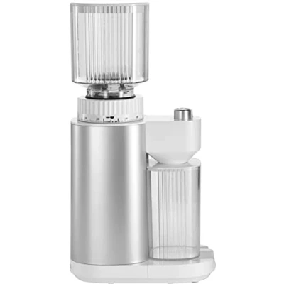 Abbildung von ZWILLING ENFINIGY Kaffeemühle für 1 12 Tassen, Elektrische mit aromaschonendem Kegelmahlwerk &amp; einstellbarem Mahlgrad, Silber