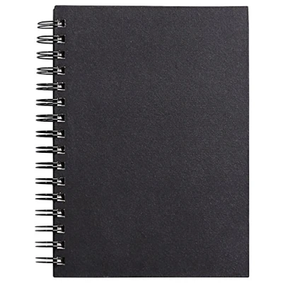 Abbildung von Clairefontaine Ref. 34256C Goldline Drahtgebundener Block (64 weiße Blätter) A5 Format, 140 g/m² Papier, Hochformat schwarzer Einband geeignet für Trockentechniken
