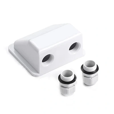 Abbildung von enjoy solar ABS 2 FachKabeldurchführung Solarmodul Haltespoiler in Weiß, ideal für Wohnmobile Caraven Boot