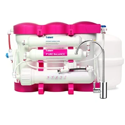 Abbildung von BWT Umkehrosmoseanlage P&#039;URE Pink Hochwertiges Mit Magnesium mineralisiertes Wasser aus der Leitung Für bis zu 5 Personen AquaGreen Technologie Einfache Installation Vor und Nachfilter