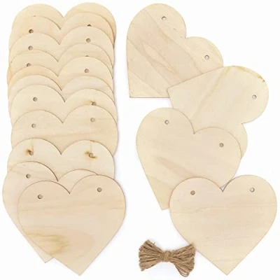 Abbildung von Baker Ross Holz Herz Wimpel Bastelset 1 Stück, Valentinstag Basteln für Kinder (FC433)