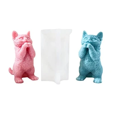 Abbildung von Xidmold 3D Stehende Katze Silikonform Kerzenform Silikon Formen Tier Backform für Tortendeko, Schokolade, Seife, Gips, Sojawachs Kerzen, Handwerk