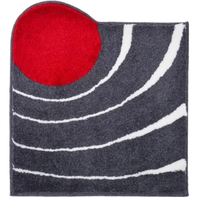 Abbildung von Grund Colani Exklusiver Designer Badteppich 100% Polyacryl, ultra soft, rutschfest, ÖKO TEX zertifiziert, 5 Jahre Garantie, 2, WC Vorlage o.A. 60x60 cm, anthrazit