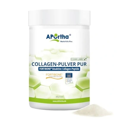 Abbildung von APOrtha® FORTIBONE® B (Rind) Collagen Pulver PUR 300 g Pulver, innovative, bioaktive Peptide für Knochen, 300g 2 Monate, glutenfrei, allergenfrei, laktosefrei, zuckerfrei