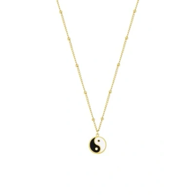 Abbildung von Happiness Boutique Damen Kette mit Yin Yang Anhänger Wasserfeste Halskette und Symbol Kugelkette in Gold Rosegold, Silber Talisman Symbolischer Schmuck