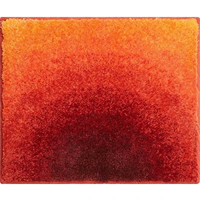 Abbildung von Grund Badteppich 100% Polyacryl, ultra soft, rutschfest, ÖKO TEX zertifiziert, 5 Jahre Garantie, SUNSHINE, WC Vorlage o.A. 50x60 cm, orange