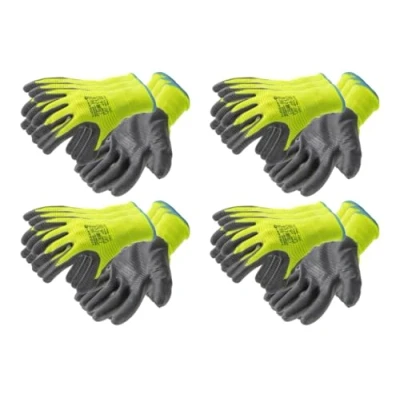 Abbildung von Högert Technik VECHTE Nitrilbeschichtete Schutzhandschuhe, grün/dgrau, Größe 11, 12 Paar/Packung, abriebfest, ideal für präzise Montage und Wartungsarbeiten