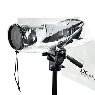 Abbildung von JJC Kamera Regenschutz, Wasserdichter Regenmantel Schutz für Canon Nikon Sony DSLR mit Objektiv bis 45cm Länge (2 Stück)