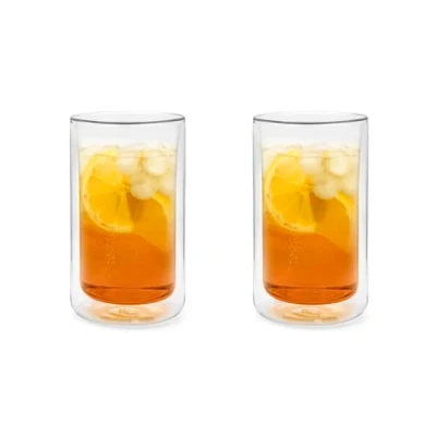 Abbildung von Bredemeijer 2 teilige doppelwandige Trinkgläser aus Glas Glasbecher mit je 400 ml Fassungsvermögen für kalte und heiße Getränke
