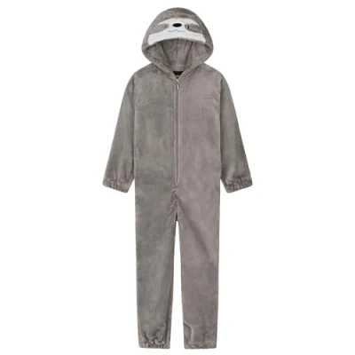 Abbildung von CityComfort Jumpsuit Kinder Einteiler Fleece Overall Onesie Mädchen Jungen 4 14 Jahre (9 10 Jahre, Dunkles Beige)