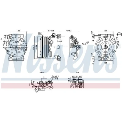 Abbildung von NISSENS 890897 Kompressor VS12 R 134a