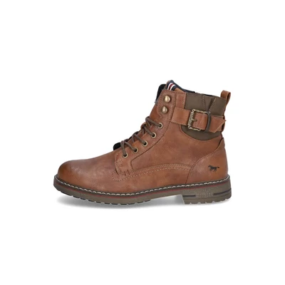 Abbildung von Mustang Shoes Schnürboots, Worker Boots, Herbstschuh, Stiefel mit Anziehlasche