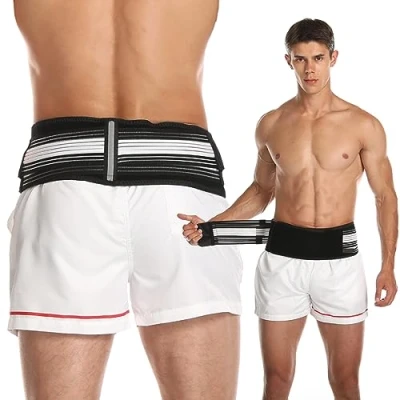 Abbildung von Paskyee Sacroiliac Hüftgürtel Gelenkbandage für beckengurt, lindert Ischias, Becken, unteren Rücken und Beinschmerzen, stabilisiert SI Gelenke, dreifache Stärke Plus