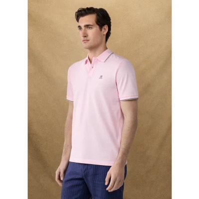Abbildung von Hackett London Heritage Tipped Poloshirt, Herren, Größe: Small, Light pink
