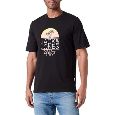 Abbildung von JACK &amp; JONES Herren Jorcasey Tee Ss Crew Neck T Shirt, Schwarz, S