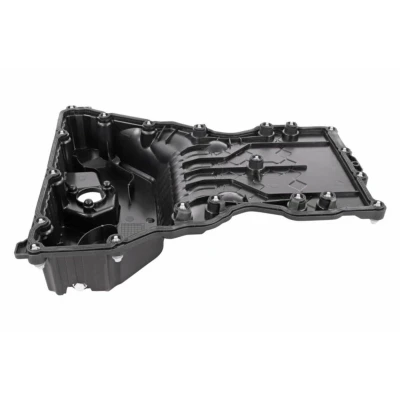 Abbildung von VAICO V30 3698 Ölwanne mit Ölablassschraube Ölwannendichtung, Bohrung für Ölstandsensor, Schrauben MERCEDES BENZ: E Class Saloon