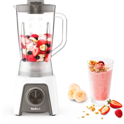 Abbildung von Tefal BL2C01 Blendeo Standmixer 450 W Motor 1,5 Liter Fassungsvermögen 2 Geschwindigkeiten + Pulse Funktion Duraforce Klingen Saugnäpfe für sicheren Stand Weiß/Grau