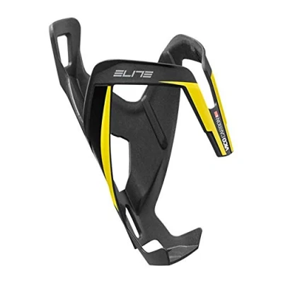 Abbildung von Elite Unisex Erwachsene Vico Carbon Trinkflaschenhalter, Schwarz,Gelb, Einheitsgröße