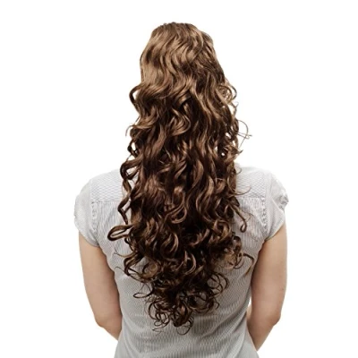 Abbildung von WIG ME UP N310 10 Voluminös wallendes Haarteil/Zopf/Pferdeschwanz, lockig, sehr lang, ca. 60 cm, Braun