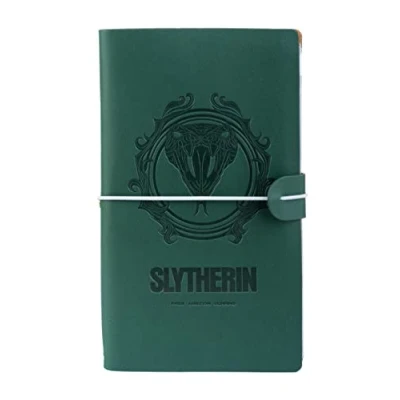 Abbildung von Grupo Erik Reisetagebuch zum Selberschreiben Harry Potter Hogwarts Slytherine Bullet Journal Dotted Notizbuch Leder (synthetisch) Tagebuch für Erwachsene Kinder Klein Gepunktet