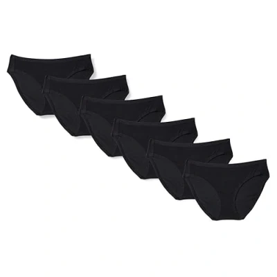 Abbildung von Amazon Essentials Damen Bikinihose aus Baumwolle (in Übergröße erhältlich), 6er Pack, Schwarz, 6XL Große Größen