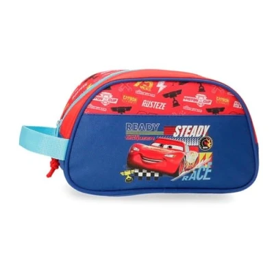 Abbildung von Joumma Disney Cars Lets Race Federmäppchen für die Schule, aus Polyester, ideal Münzen, Karten und kleines Zubehör., rot, Kulturbeutel