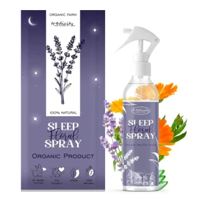 Abbildung von Sleep Pillow Spray, Entspannender Nebel für besseren Schlaf, Ätherische Öle aus Lavendel (entspannend), Aloe Vera (sauerstoffspendend) und Kamille (beruhigend), 200 ml