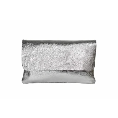 Abbildung von AmbraModa GLX11 Crossbodytas, Clutch, telefoontas van echt leer met afneembaar en verstelbare schouderriem, passend voor mobiele telefoons tablets tot 7 inch (Silbergrau Metallic)