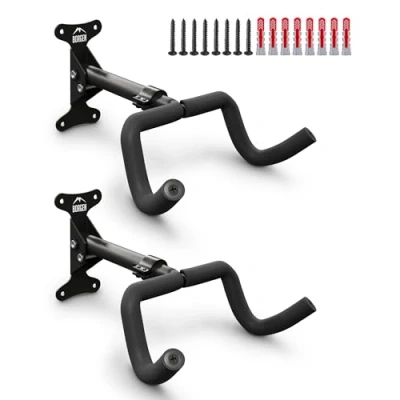 Abbildung von Borgen Fahrrad Wandhalterung I Fahrradhalter Winkel und Wandabstand einstellbar bis 20 kg, klappbar, MTB, Rennrad extra softe Polsterung