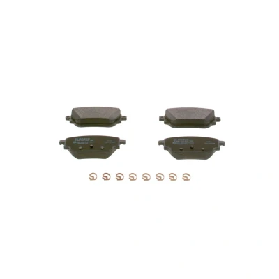 Abbildung von BOSCH 0 986 424 889 Bremsbelagsatz Low Metallic mit Anti Quietsch Blech, Montageanleitung Feder MERCEDES BENZ: A Class, B Class