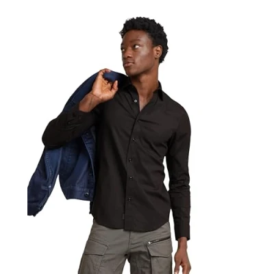Abbildung von G STAR Uniform SLIM Shirt Businesshemd, Herren, Größe: Medium, Black